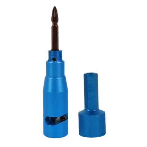Multi Purpose Electrical Wire Stripping Tool Set With Screwdriver And Twister For Drill Electricians, blue twist bit attachment.