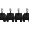 Emiif 4-pack black plastic caster wheels with 8mm threaded stems for electric heater replacement