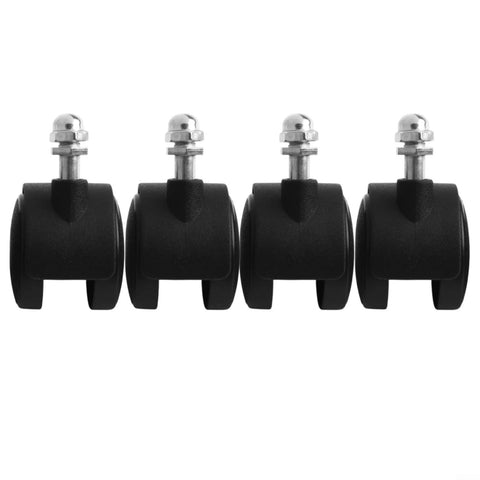 Emiif 4-pack black plastic caster wheels with 8mm threaded stems for electric heater replacement