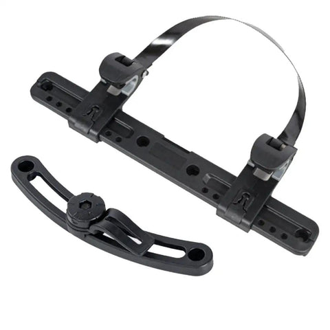 Universal Bike Pannier Mounting Bracket Kit With Eight Adjustable Hook Buckles For Grab And Go Rack Compatibility And Pannier Bags Durable PA66 GF Construction Black 266mm