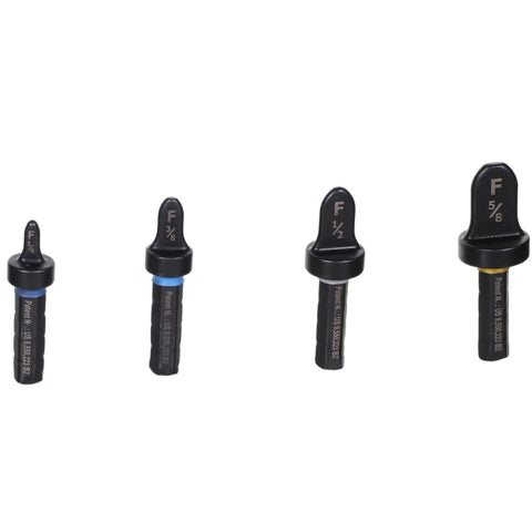 4 Piece Copper Line Flare Set For Drills 1/4 To 5/8 Inch, DIY Friendly HVAC Flare Kit, four sizes shown vertically.