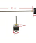NEMA 17 Stepper Motor with Integrated 300mm T8 Lead Screw for RepRap Prusa i3 3D Printers Z Axis or CNC Machine, measurements visible