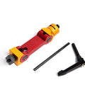 Solid Adjustable Cnc Mill Workpiece Positioner Locator Tool Precision Angle Stop Block with black and yellow parts.
