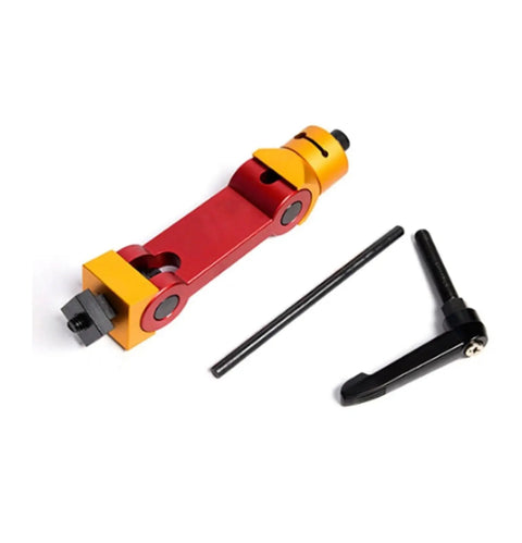 Solid Adjustable Cnc Mill Workpiece Positioner Locator Tool Precision Angle Stop Block with black and yellow parts.