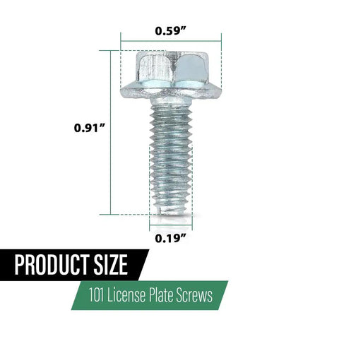 License Plate Screws For American Cars Rock Solid Size Fourteen By Three Quarters Inch With Hex Phillips Flat Slotted Combo Head