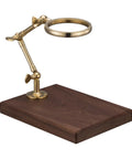 Solid Wood Base Brass Holder For Pour Over Coffee Dripper Stand With Rotating Detachable Rack Top Shelf Barista Brewing Accessory Countertop Vibes Clean Kitchen Flex Setup on tabletop.