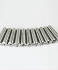 Legit Heavy Duty 11 Piece Brown And Sharpe Taper Collet Set Spanning 1/8 To 3/4 Inch In Sixteenths, precision ground steel collets in a row.