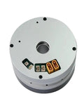 Heavy Duty Industrial Harmonic Drive Gear Robotic Joint Actuator Module Featuring Servo Integrated Hollow Brushless Motor exposed back view with connectors.
