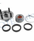 Four Front And Rear Wheel Hub Bearing Assemblies Replacement Set For 1993 To 2002 Toyota Corolla Non ABS parts laid out