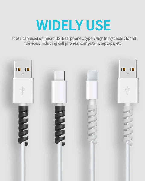 Silicone Cable Protectors 12 Pack For Phone Tablet Laptop And Charger Cables Durable Saver End Caps Prevent Fraying Grey