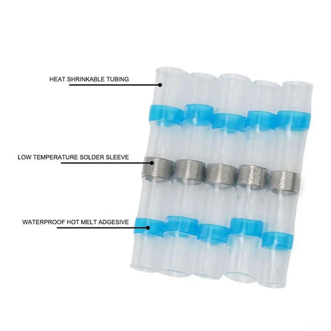 Awesome Heat Shrink Solder Seal Wire Connectors Kit For Car And Boat Wiring No Crimping Needed Waterproof Sealing Transparent Sleeves, blue