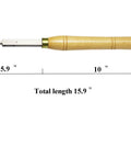 Shop Ready 16 Inch Parting Woodturning Tool With Carbide Grooving Blades For Wood Lathes measuring 15.9 inches with wooden handle.