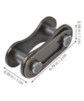 Heavy Duty Steel Chain Link Connectors 20 Pack Quick Swap Couplers For Single Speed And Folding Bikes close-up showing a connector's dimensions.