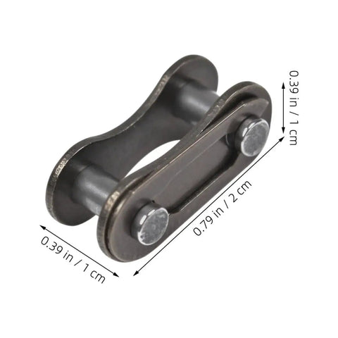 Heavy Duty Steel Chain Link Connectors 20 Pack Quick Swap Couplers For Single Speed And Folding Bikes close-up showing a connector's dimensions.