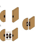 0 To 180 Degree Cross Hinge Set Plastic Folding Barrel Hidden Concealed Door Hinges Six Pack White install diagram