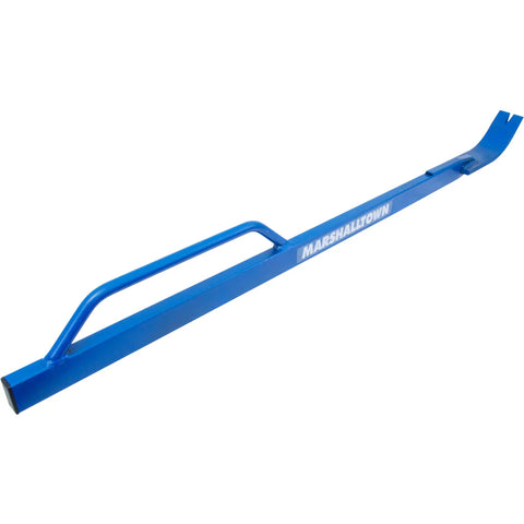 Handled Monster Pry Bar For Demolition And Concrete Removal, 56 Inch All Steel Crowbar With Powder Coat Finish, Heavy Duty Leverage Tool That Reduces Bending Over And Protects Knuckles, Made In USA, side view showing powder coat finish.