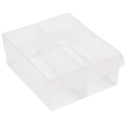 Clear length dividers for plastic storage drawers, 6 pack, creating custom compartments for craft and hardware cabinets.