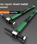 Three Piece Auto Body Hammer Set For Dent Repair And Sheet Metal Shaping Including Flat Face Pointed Pick And Square Face Hammers