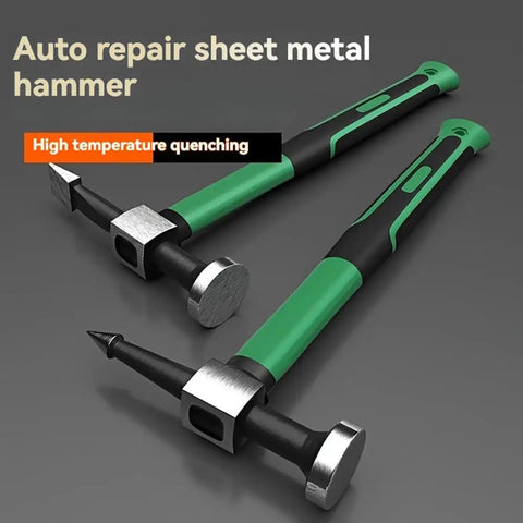 Three Piece Auto Body Hammer Set For Dent Repair And Sheet Metal Shaping Including Flat Face Pointed Pick And Square Face Hammers
