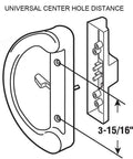 Illustration of Full Replacement Patio Sliding Door Handle Set With Mortise Lock, 3 15/16 Inch Screw Hole Spacing