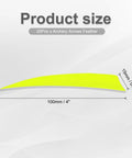 Four Inch Turkey Feather Arrow Vanes Right Wing Fletching Pack of 25 Neon Yellow Archery Vanes size details