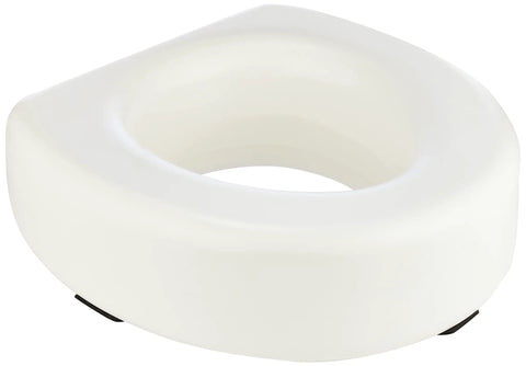 5 Inch Elevated Toilet Seat Riser For Seniors With Round Bowl Slip Resistant Pads Cushioned Comfort Easy Sit To Stand Boost