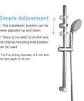 28 Inch Shower Slide Bar With 360 Degree Adjustable Handheld Shower Head Holder, adjustable 19 to 27 inch installation distance