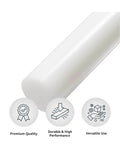 Half Inch By 36 Inch PET Plastic Round Rod White Durable For Easy DIY Projects And Industrial Use Long Lasting Wear Resistant Material
