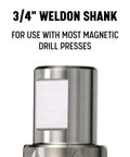 Close-up of Drill America DWC5-530-116 5/8 in x 1 in high-speed steel annular cutter