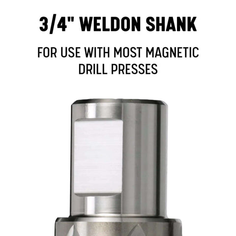 Close-up of Drill America DWC5-530-116 5/8 in x 1 in high-speed steel annular cutter