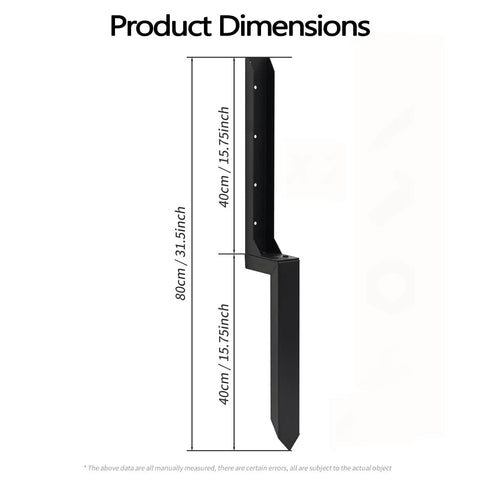 Built Different Heavy Duty Steel Fence Post Anchors And Ground Spikes Repair Kit No Sweat Setup Fixes Leaning Wood Posts With Rust Resistant Black Powder Coating For Durable Yard Care 8 Pack dimensions 80cm x 40cm in black steel