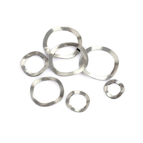 Three Wave Type Stainless Steel Spring Washer Kit 304 SS Anti Loosening Gaskets M3 Through M19 350 Pieces Per Box, assorted sizes