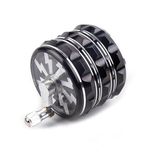 Beast Of A Portable 2.5 Inch Hand Crank Grinder With Clear Top Cover, Large Aluminum Alloy Herb Grinder with Sleek Black Design