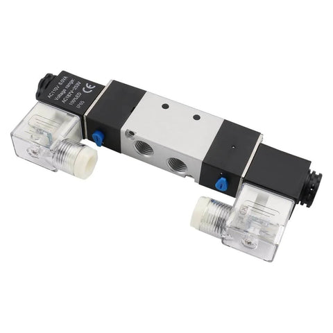 Industrial Pneumatic Solenoid Air Valve 110VAC Five Way Two Position Double Coil Pilot Operated Electrical Control Model 4V220-08