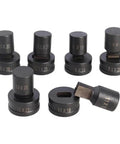 Heavy Duty Hydraulic Punching Slotted Die Set For CH70 Punching Machine Assorted 6x20mm To 14x22mm Dies displayed