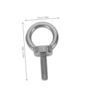 Stainless Steel Eye Bolt M6x20 Closed Ring Anchor For Lifting With Anti Loosening Hardware Beefy Heavy Duty Hook Bolt For Rigging Securing Equipment And Industrial DIY Projects, front view