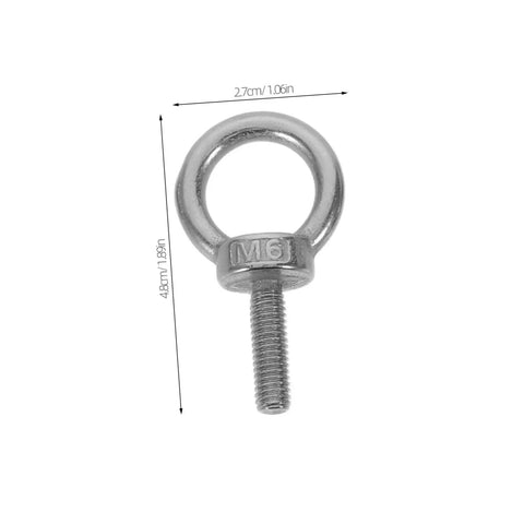 Stainless Steel Eye Bolt M6x20 Closed Ring Anchor For Lifting With Anti Loosening Hardware Beefy Heavy Duty Hook Bolt For Rigging Securing Equipment And Industrial DIY Projects, front view