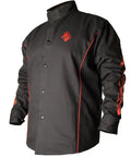 BSX 9 Oz Contoured Flame-Resistant Cotton Welding Jacket With Welder's Collar, Dual Scribe Pockets, 2X-Large Black front view