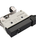 Limit Switch TZ-7141 With Short Hinge Roller Lever Actuator, 1NO+1NC SPDT, 10A 250VAC shown from side angle