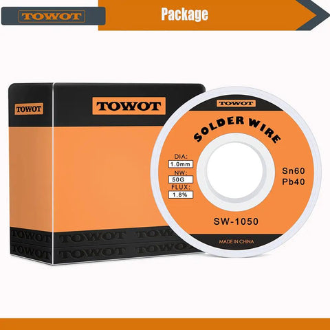 Tin Lead Rosin Core Solder Wire For Electronics Soldering Sn60 Pb40 With Rosin Flux One Point Eight Percent Flux Content 1.0mm Diameter 50g Spool packaging