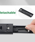 Heavy Duty Drawer Slides Detachable Two Fold Glides Black Metal Two Stage Extension Quiet Smooth Operation Built To Last Rust Resistant Steel With Ball Bearings And Anti Collision Rubber Pads For Cabinets detachable release close-up