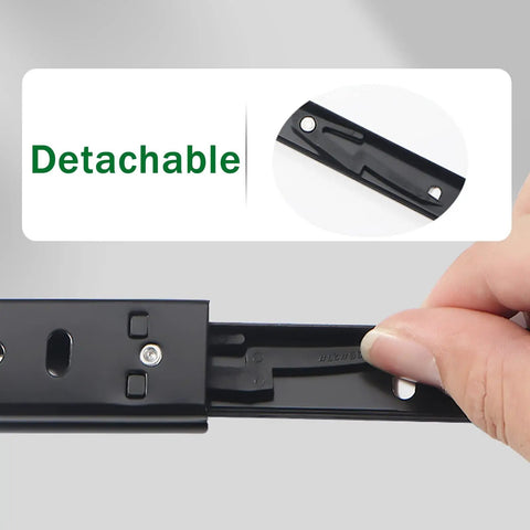 Heavy Duty Drawer Slides Detachable Two Fold Glides Black Metal Two Stage Extension Quiet Smooth Operation Built To Last Rust Resistant Steel With Ball Bearings And Anti Collision Rubber Pads For Cabinets detachable release close-up