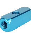 1/4 Inch Inline Pneumatic Manifold Block With Five Ports And Two Way Flow Aluminum Air Hose Splitter For Air Compressors Durable Sky Blue Nickel Plated Fitting For Quick Pneumatic Piping
