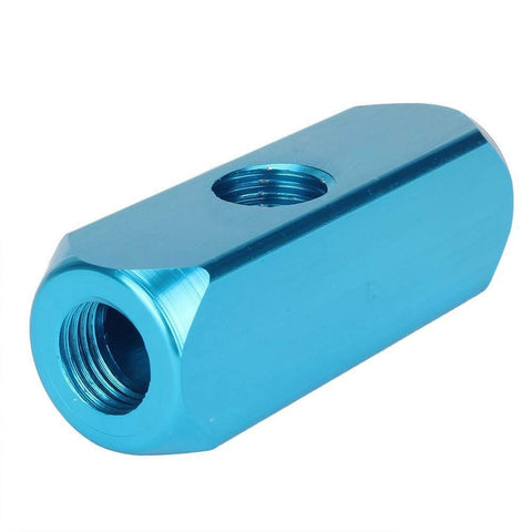 1/4 Inch Inline Pneumatic Manifold Block With Five Ports And Two Way Flow Aluminum Air Hose Splitter For Air Compressors Durable Sky Blue Nickel Plated Fitting For Quick Pneumatic Piping