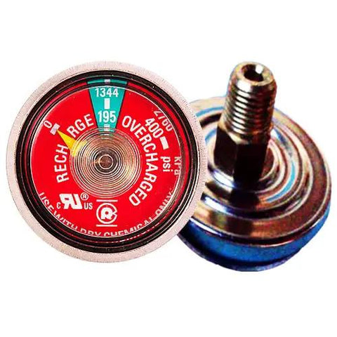 50 Pack 195 Psi Dry Chemical Fire Extinguisher Pressure Gauges UL Rated with visible pressure readout and connection fitting.