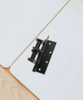 Black Four Inch Self Closing Door Hinge With 90 Degree Right Angle Dead Stop Bracket For Bulletproof Heavy Duty Cabinet