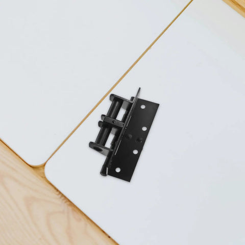 Black Four Inch Self Closing Door Hinge With 90 Degree Right Angle Dead Stop Bracket For Bulletproof Heavy Duty Cabinet
