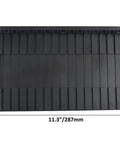 Hobby Parts Organizer Rack And Folding Shelves Stand For Model Kit Build Plastic Tool Holder And Part Tray Space Saving Storage For Miniatures And Paints 29x18cm, top view showing black plastic material and dimensions.