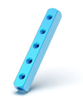 Blue Five Way Eight Port Pneumatic Manifold Block Aluminum Air Distribution Block For Compressed Air Systems One Quarter Inch High Flow Air Path