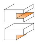 Diagram of flooring router bit showing profile cut for inlay projects, highlighting precision grooves and depth for durable flooring cuts.